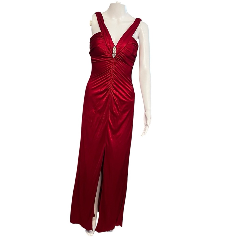 Masquerade - Women’s Jeweled Ruched Long Dress Sz. 5/6